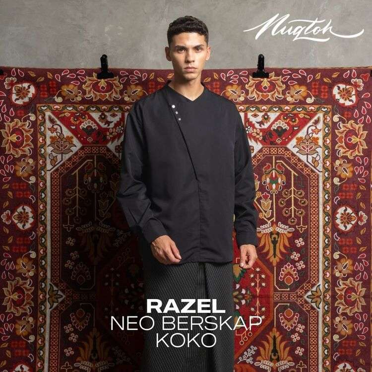 NUQTOH x ABYAD | RAZEL Neo Beskap Koko | Koko Kerah V Neck Dengan Kancing Serong - Image 2