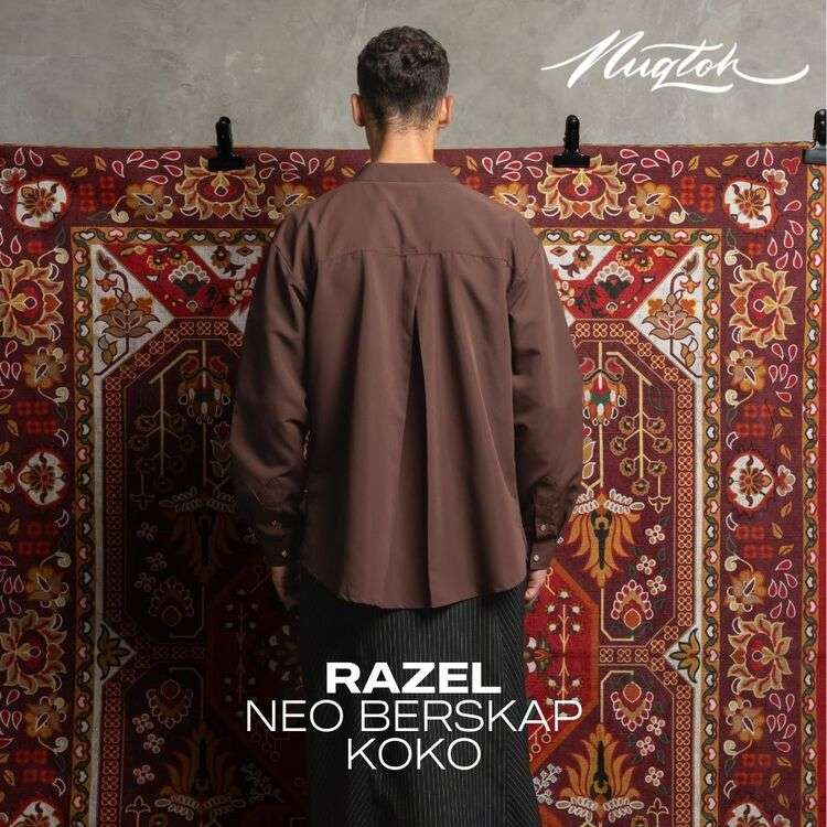 NUQTOH x ABYAD | RAZEL Neo Beskap Koko | Koko Kerah V Neck Dengan Kancing Serong - Image 11
