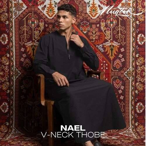 NUQTOH x ABYAD | NAEL Thobe | Modern Utility V-Neck Thobe with UV Protection & Easy Wudhu System - Image 5