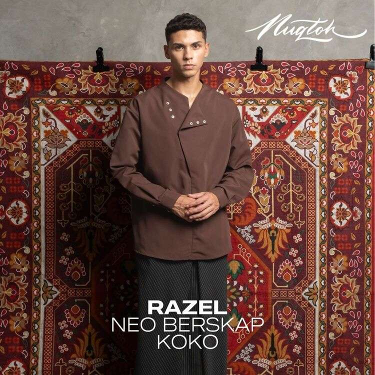 NUQTOH x ABYAD | RAZEL Neo Beskap Koko | Koko Kerah V Neck Dengan Kancing Serong