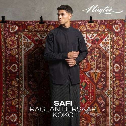 NUQTOH x ABYAD | SAFI Raglan Beskap Koko | Koko Kerah Tinggi Modern dengan Detail Belah Depan - Image 8