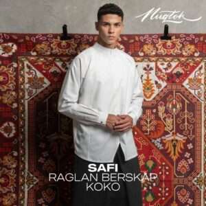 NUQTOH x ABYAD | SAFI Raglan Beskap Koko | Koko Kerah Tinggi Modern dengan Detail Belah Depan