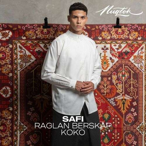 NUQTOH x ABYAD | SAFI Raglan Beskap Koko | Koko Kerah Tinggi Modern dengan Detail Belah Depan