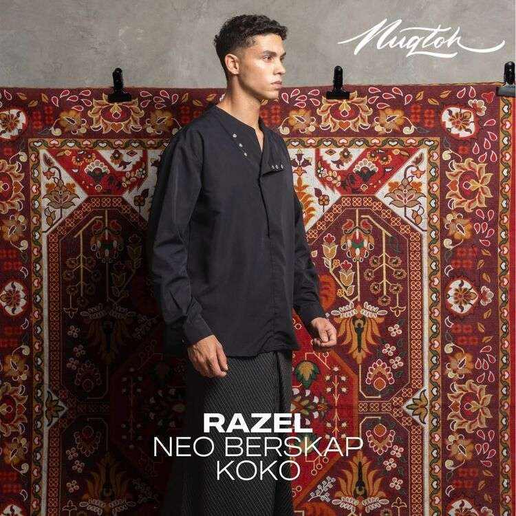 NUQTOH x ABYAD | RAZEL Neo Beskap Koko | Koko Kerah V Neck Dengan Kancing Serong - Image 10