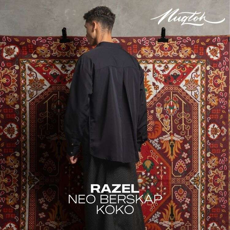 NUQTOH x ABYAD | RAZEL Neo Beskap Koko | Koko Kerah V Neck Dengan Kancing Serong - Image 8