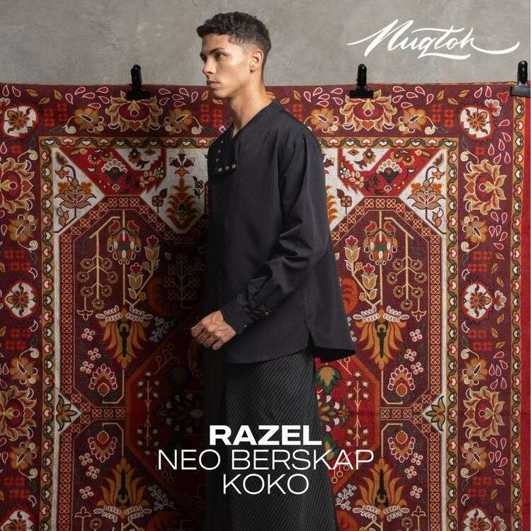 NUQTOH x ABYAD | RAZEL Neo Beskap Koko | Koko Kerah V Neck Dengan Kancing Serong - Image 4